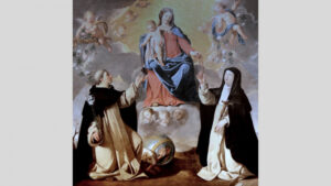 la vierge remettant le rosaire