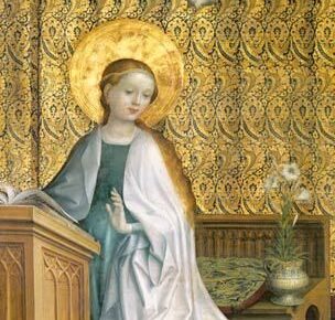Lochner Stephan Three king altar in the cathedral of Cologne Proclamation to Mary